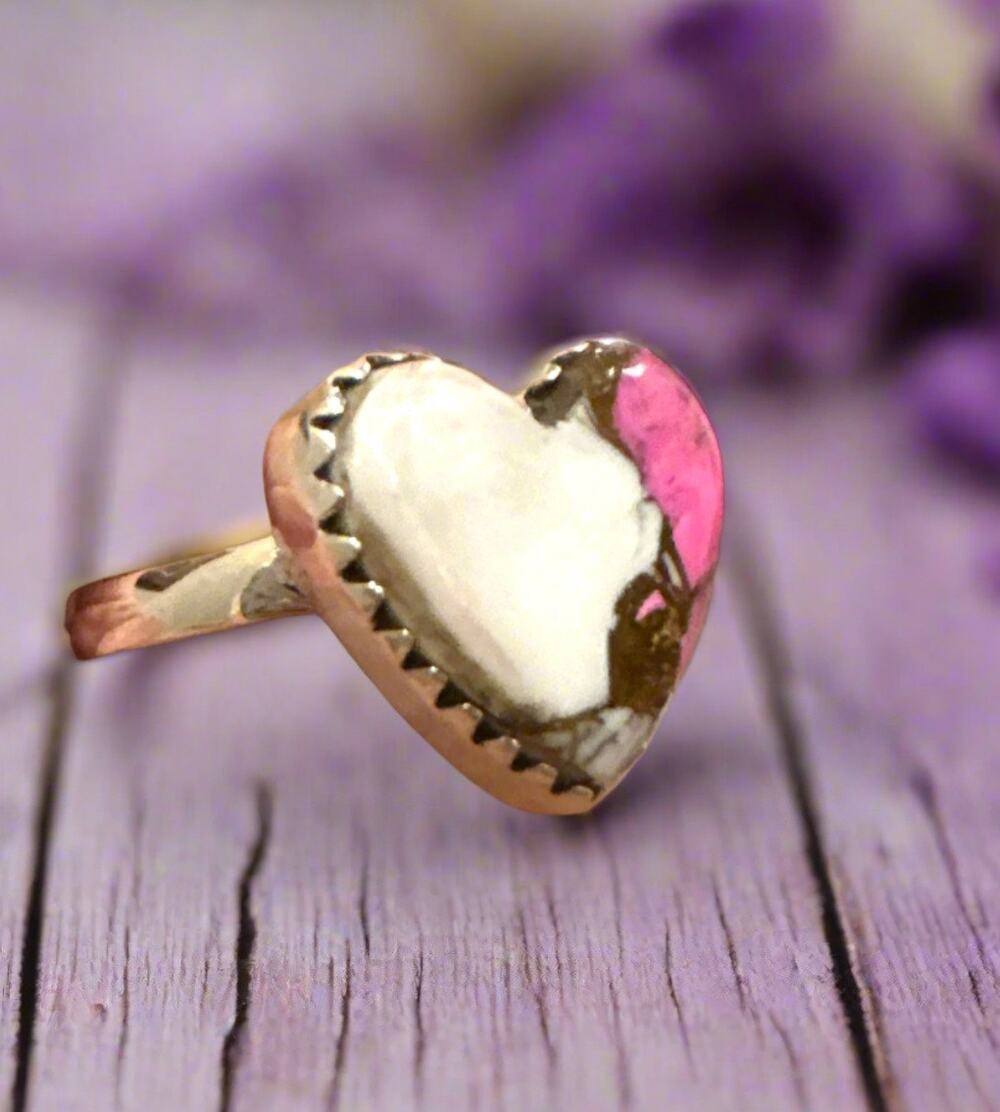 Cotton Candy Turquoise Ring Southwestern Sterling Silver Size 8